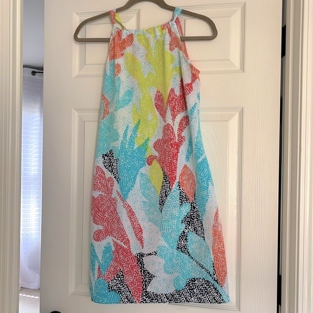 Crown & Ivy sleeveless shirt dress, colorful, size small